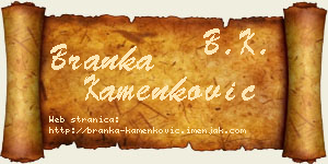 Branka Kamenković vizit kartica